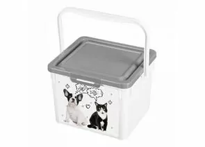 872097 - Контейнер для корма кошек/собак 5,3л пластик, серый 434212611 Lucky Pet/Бытпласт (1)