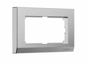 873173 - Werkel рамка СУ для двойной розетки Stark (серебро матовый) W0081865 a063458 (1)