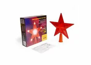 872605 - Система св/д (светильник-звезда) B52 TOP STAR RED макушка на ель, 3,6W, 10LED, 2xАА красный (1)