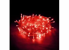 867069 - VEGAS Гирлянда Занавес 192 красных LED ламп, прозр.провод, 6 нитей, 1*4м, таймер , удлин (1)