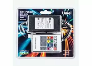 870576 - Контроллер для упр. с/д лентами ULS-N22 RGB NEON 220V, ДУ чёрный ULC-N22-RGB NEON BLACK Uniel (1)