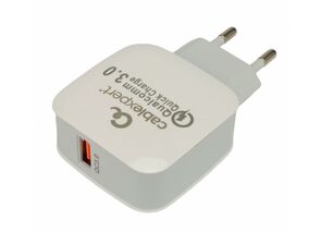 867197 - Зарядное устройство Cablexpert 18Вт, 3А, QC3.0, 1 порт USB, белый, пакет (1)
