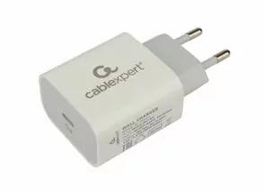 867198 - Зарядное устройство Cablexpert 20Вт, 3А, QC3.0/PD, 1 порт Type-C, белый, пакет (1)