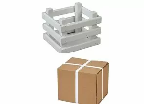 867375 - Ящик деревянный для хранения Polini Home Basket, 16х14х12 см, белый (мест 1) (1)
