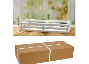 867381 - Ящик деревянный для хранения Polini Home Basket, 60х25х12 см, белый (мест 1) (1)