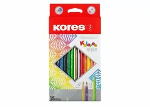 868192 - Карандаши цветные 15 цв. 3-гран Kores Kolores Style, 93310 Арт.1311704 (1)