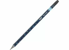 868299 - Карандаш чернографитный Attache Blue Lines HB ласт шестигр черный пластик Арт.1706377 (1)