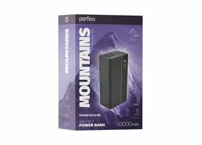 863970 - Perfeo Powerbank MOUNTAINS 50000 mAh/LED дисплей/PD + QC 3.0/Type-C/4 USB/Выход: 3A, max 22.5W/Black (1)
