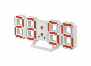 863986 - Perfeo LED часы-будильник LUMINOUS 2, белый корпус / красная подсветка (PF-6111) (1)