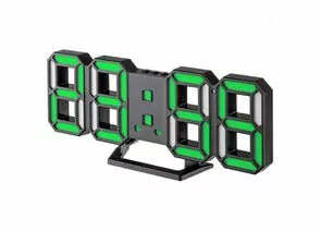 863989 - Perfeo LED часы-будильник LUMINOUS 2, черный корпус / зелёная подсветка (PF-6111) (1)