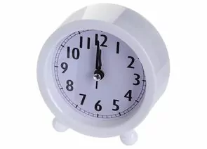 864044 - Perfeo Quartz часы-будильник PF-TC-020, круглые диам. 10 см, белые (1)