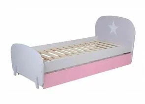 862531 - Кровать детская Polini kids Mirum 1915 c ящиком, серый / розовый (мест 3) (1)