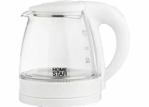 880492 - Чайник электр. Homestar HS-1053 (диск, 1,2л) 1,5кВт, подсветка, стекло/пластик, белый 106464 (1)