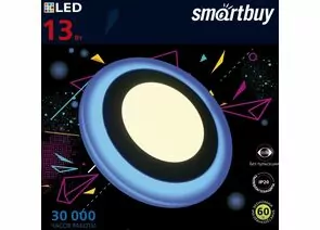 663642 - Smartbuy св-к встр. св/д 13W(1040lm) 3000K 195x10мм голубой круг с подсветкой IP20 SBL-DLB-13-3K-B (1)