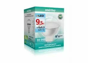 695817 - Smartbuy MR16 GU5.3 220V 9,5W(760lm) 4000K 4K 47x45 пластик SBL-GU5_3-9_5-40K (1)