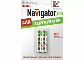 183376 - Аккумулятор Navigator /R03 800mAh Ni-MH BL2 94461 (1)