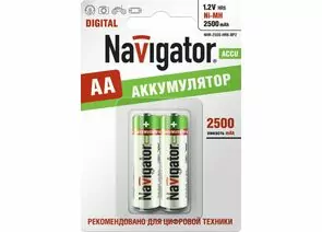 183379 - Аккумулятор Navigator /R6 2500mAh Ni-MH BL2 94464 (1)