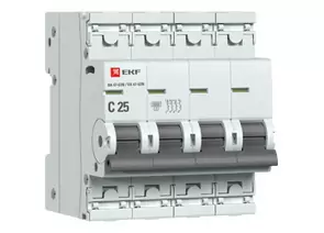 841401 - EKF автоматический выкл. ВА 47-63N 4P 25А (C) 6кА PROxima M636425C (1)