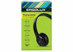 885131 - ERGOLUX наушники беспровод полноразмер, микрофон, акк. 250mAh, Bluetooth5.3 MP3 черн ELX-BTHP01-C01 (1)