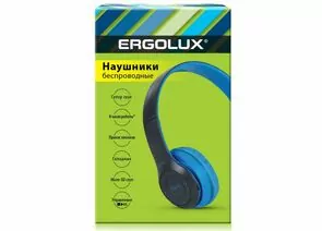 885132 - ERGOLUX наушники беспровод полноразмер, микрофон, акк. 250mAh, Bluetooth5.3 MP3 синий ELX-BTHP01-C01 (1)