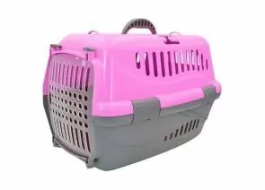 727368 - Переноска для кошек/собак (48*34*32см) пластик, розовая 3526272 HOMEPET (1)