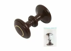 888169 - Ручка-кнопка дверная пластик РДП-01-6 шоколад зол кольцо Инд.упаковка+ШК (100) Башкирия (1)