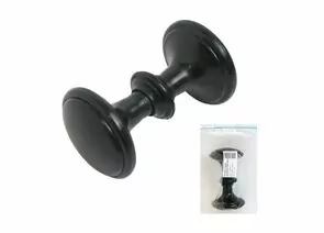888175 - Ручка-кнопка дверная пластик РДП-03-7 черная Инд.упаковка+ШК (100) Башкирия (1)