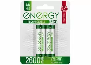 889277 - Аккумулятор Energy Eco NIMH-2600-HR6/2B (АА) (цена за шт, мин 2 шт) 104989 (1)