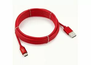 711151 - Кабель USB(A)шт. - 2.0 type C шт. Cablexpert, серия Silver, 3м, красный, BL (1)
