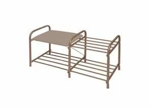 870236 - Этажерка д/обуви ЭТЛ1- 1/К корич/корич Люкс 2-ур.,сид.,нагрузка до 100кг(Д79*Ш33*В36см)металл  Nika (1)