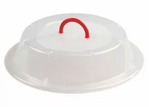 845980 - Крышка с ручкой д/СВЧ/холодильника d=290 мм прозрачный 431103001 Бытпласт (1)