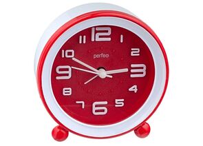 864006 - Perfeo Quartz часы-будильник PF-TC-007, круглые диам. 10,5 см, красные (1)