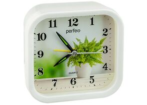 864009 - Perfeo Quartz часы-будильник PF-TC-008, квадратные 9,5*9,5 см, белые (1)