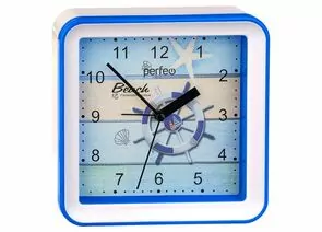864018 - Perfeo Quartz часы-будильник PF-TC-010, квадратные 14,8*14,8 см, подвес на стену, штурвал (1)
