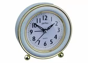 864030 - Perfeo Quartz часы-будильник PF-TC-016, круглые диам. 10,5 см, подсветка, синие (1)
