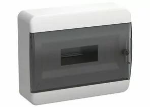 893041 - IEK TEKFOR бокс (корпус) пластик. ЩРН-П-12 мод. навесной, прозр. черная дверь IP41 (1)