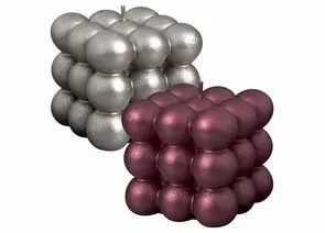 893319 - Свеча декоративная Куб-пузырьки большой 6*6*6см цвет микс (кратность 3!!!) 5-119 Мультидом (1)