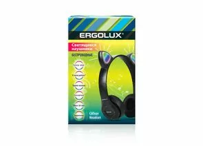 893806 - ERGOLUX наушники беспровод полноразмер, ушки микрофон, акк. 250 mAh Bluetooth 5.3 MP3 черные, 15457 (1)