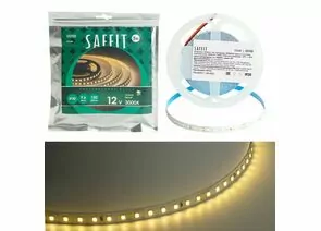 891594 - Saffit лента св/д 12V 9.6W/m 120led/m IP20 3000K 2K интер. 8х1.22мм 5м цена за шт. SST02 55240 (1)