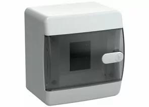 895051 - IEK UNION Compact бокс (корпус) пластик. ЩРН-П- 4 мод. навесной, прозр. черная дверь IP41 (1)