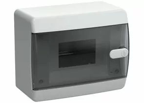 895053 - IEK UNION Compact бокс (корпус) пластик. ЩРН-П- 6 мод. навесной, прозр. черная дверь IP41 (1)