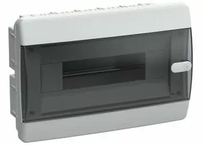 895058 - IEK UNION Compact бокс (корпус) пластик. ЩРВ-П-12 мод. встраиваемый, прозр. черная дверь IP41 (1)