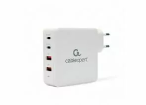 897193 - Зарядное устройство Cablexpert 100Вт GaN, QC4.0/PD, 2хUSB, 2хType-C, белый, коробка, 21082 (1)
