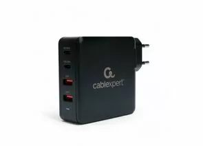 897194 - Зарядное устройство Cablexpert 100Вт GaN, QC4.0/PD, 2хUSB, 2хType-C, черный, коробка, 21081 (1)