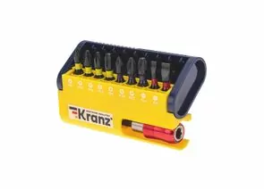 897421 - Kranz Набор бит с магнитным держателем, сталь S2, пластиковый кейс, 10шт, цена/уп. KR-92-0466 (1)