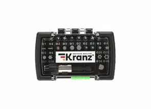 897422 - Kranz Набор бит с магнитным держателем, сталь S2, пластиковый кейс, 32шт, цена/уп. KR-92-0464 (1)