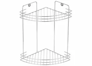 716003 - Полка для ванной угловая 2 яруса,хром,19*19*29см,металл хромир,(W2672С-2),5393/Рыжий Кот (1)