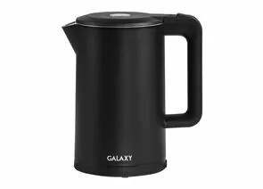738228 - Чайник электр. Galaxy GL-0323 черный (диск 1,7л), 2кВт, двойной корпус, нерж.сталь/пластик (1)
