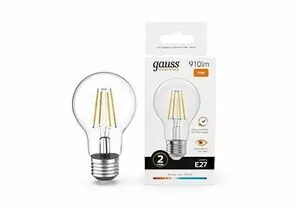 894979 - Gauss Elementary Filament ЛОН А60 Е27 11W(910lm) 2700К 105х60 прозр, стекло, нитевид 22211 (1)