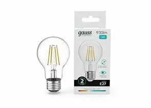 894980 - Gauss Elementary Filament ЛОН А60 Е27 11W(930lm) 4100К 105х60 прозр, стекло, нитевид 22221 (1)